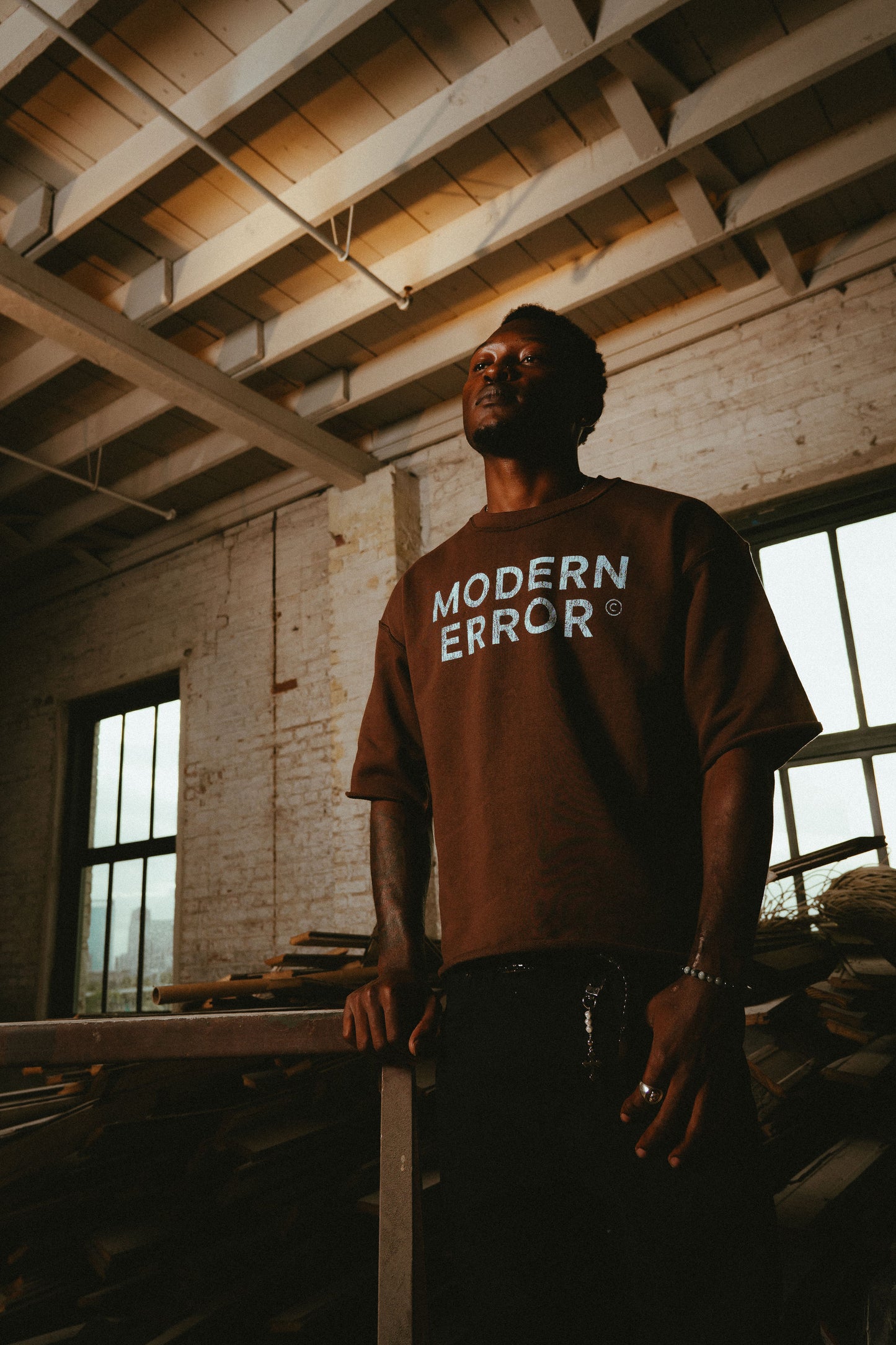 STFU & WORK T-SHIRT (BROWN)